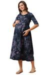 Inner Sense Organic Cotton Bamboo Nursing Dress - Grunge Flowerburst — thumbnail 4